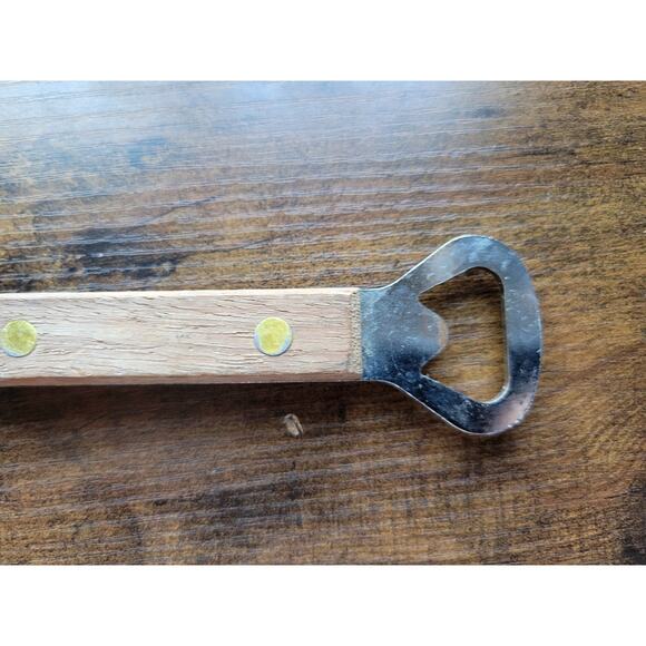 Vintage Mid-Century Can/Bottle Opener w/Wood Handle - Picture 3 of 7